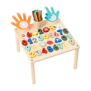 <span class=keywords><strong>Table</strong></span> d'activités multifonctionnelle <span class=keywords><strong>Montessori</strong></span> en bois pour l'apprentissage des mathématiques (<span class=keywords><strong>addition</strong></span>, soustraction) et des lettres pour les tout-petits - Product Image 1