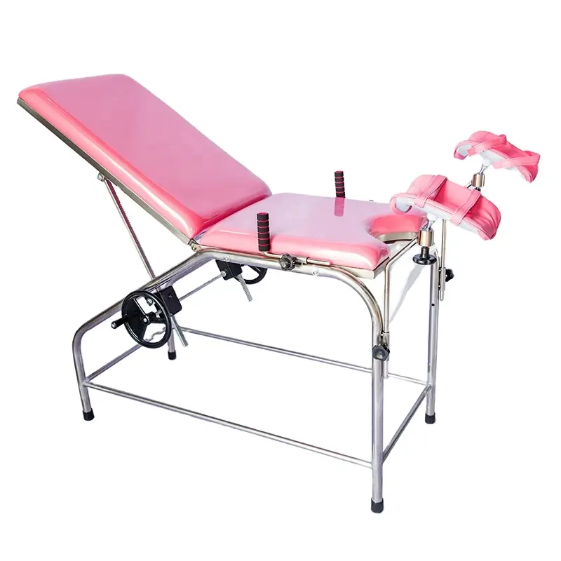 Mesa de exame ginecológico de aço inoxidável conveniente para mulheres equipamentos médicos obstetrícia ginecologia controle de nascimento
