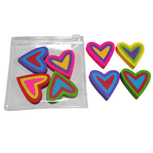 Pabrik pensil berbentuk hati, alat tulis sekolah penghapus dengan pola lucu untuk anak-anak - Product Image 5