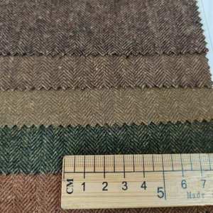 16% Wolle 78% Polyester 3% Elasthan 430g/<span class=keywords><strong>m</strong></span> 1cm Fischgrätmuster Flanell Ganzjahres-Leichtgewicht Anzugstoff aus Wolle - Product Image 3