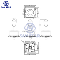 Américain Style Joystick Abordable joystick arcade android arcade 4 joystick 4 / 8 Façon Arcade Stick
