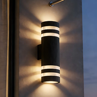 Lampu Dinding Luar Ruangan Silinder Aluminium Tahan Air IP54 2*GU10 Soket Dapat Diatur Atas/Bawah Desain Modern untuk Taman Beranda Garansi 3 Tahun