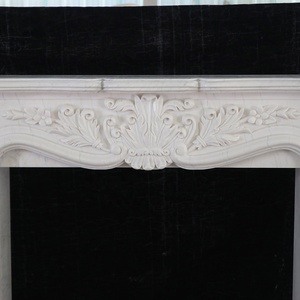 Cheminée en marbre au design classique de style français, cheminée en marbre blanc Royal de chine, manteau en marbre décoratif d'intérieur - Product Image 6