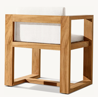 Fauteuil de salle à manger d'extérieur en teck BAHIA, couleur personnalisable, résistant aux intempéries, moderne, idéal pour patio, jardin, hôtel – Vente chaude usine