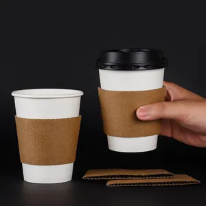 Hersteller benutzerdefinierte milchtee hülse verdickt gedrucktes logo papier heißer kaffee tasse hülse
