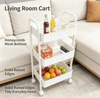 Chariot de rangement roulant à 3 niveaux, organisateur utilitaire, étagère pour cuisine, salle de bain, salon, étagère domestique classique avec roulettes
