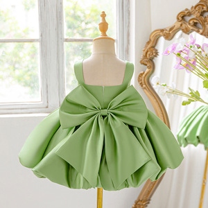 Robe de bal décontractée verte pour <span class=keywords><strong>filles</strong></span>, style tutu floral, col carré, superposée, vêtements d'anniversaire pour enfants, OEM - Product Image 2