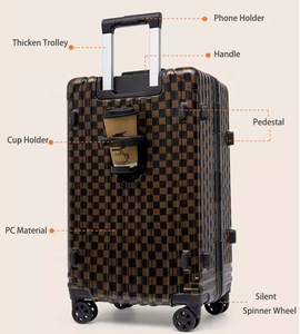 Bagaj setleri taşımak 20 24 26 inç hafif bavul ile çıkrık 2 parça alüminyum çerçeve bagaj çanta seti 2 adet - Product Image 3