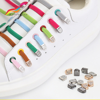 50 piercings élastiques en Polyester pour femmes, chaussures de Sport en vrac à pointes métalliques, sans nœud, vente en gros