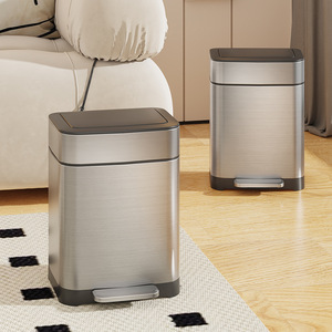 ถังขยะสี่เหลี่ยมสแตนเลส 6 ลิตร แบบเหยียบ สำหรับใช้ในครัว ห้องน้ำ - Product Image 2