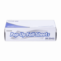 Feuilles de papier d'aluminium prédécoupées 12"x10.75" x 500 feuilles, feuilles de papier d'aluminium interpliées pour la restauration, feuilles de papier d'aluminium pop-up pour aliments