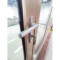 Porte pliante moderne en bois massif, cadre en aluminium composite en bois, verre accordéon, porte intérieure en aluminium composite à grain de bois