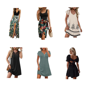 Nouvelles robes décontractées d'été pour femmes, motifs variés, vente en gros, lots en vrac - Product Image 4