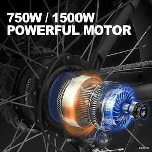 Vélo électrique haute vitesse 55 km/h 1500w moteur à double rayon 26*4 gros pneu batterie au Lithium 7 vitesses vélo de saleté électrique - Product Image 2