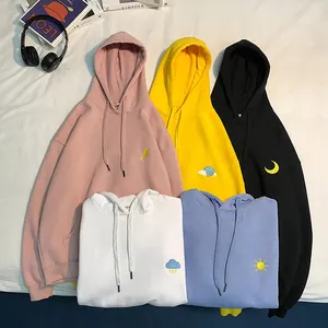 Multi tamanho alta qualidade mulheres camisola hoodies simples luz ponderada pullover camisolas com capuz para japonês feminino