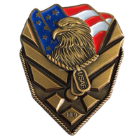 Moneda Conmemorativa Personalizada de Aleación de Zinc con Esmalte Suave y Acabado Arenado de la USMC para Carabineros de Chile