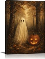 Affiche murale en toile mignonne pour Halloween, impressions fantaisistes de fantômes, citrouilles et sorcières, décorations vintage pour chambre d'enfant et maison de vacances