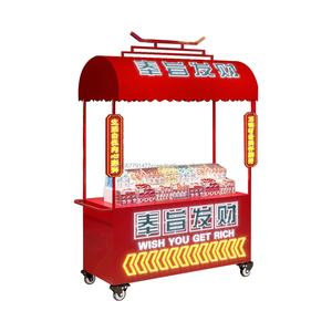 Nouveau stand de marché extérieur en acier inoxydable résistant à la rouille à 3 roues, kiosque à café de rue, stand de restauration mobile, chariot à snack, chariot à pizza - Product Image 4