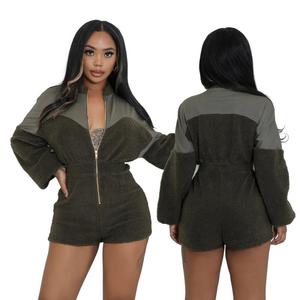 Combinaison courte en <span class=keywords><strong>polaire</strong></span> pour <span class=keywords><strong>femme</strong></span>, manches longues, haute qualité, épaisse, vente en gros - Product Image 3