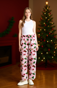 Pantalones Harem de Forro Polar para Mujer, Largos, Cintura Elástica, Estampado con Personajes, Corte Holgado, Pantalones Casuales de Invierno - Product Image 3