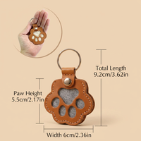 Porte-clés en cuir Patte de chat, pendentif de rangement pour poils d'animaux, exquis et mignon, multicolore, pour sac