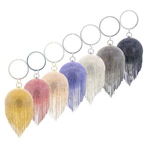 Borse di lusso diamanti per le donne nuovo <span class=keywords><strong>oro</strong></span> Glitter argento nappa palla frizione per la festa di nozze <span class=keywords><strong>sera</strong></span> borsa con motivo di pietra - Product Image 1