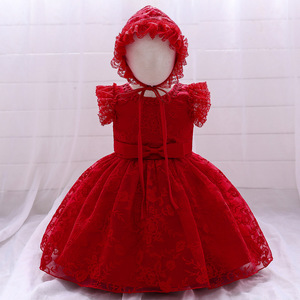Vestido de Encaje Estilo Occidental para Fiesta de <span class=keywords><strong>Bautizo</strong></span>, Color Blanco, con Sombrero, para Bebé Niña de 1 Año, Ideal para Cumpleaños y <span class=keywords><strong>Banquetes</strong></span> - Product Image 5