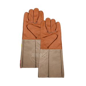 <b>Leather</b> Safety Gloves <b>Wrist</b> Length Yellow <b>Cuff</b> Plain Style Eco-Friendly Touchscreen Casual Use Winter Thermal Protection - Product Image 2