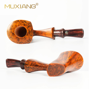 Muxiang Handmade Briarwood Pipe Bent Shape Solid Wood Tobacco Pipe For Men - Product Image 3