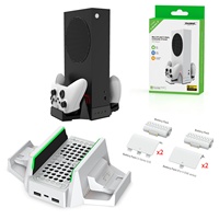 Base de refroidissement pour console de jeux vidéo XBXSeries S et station de charge double pour manettes avec matériau ABS