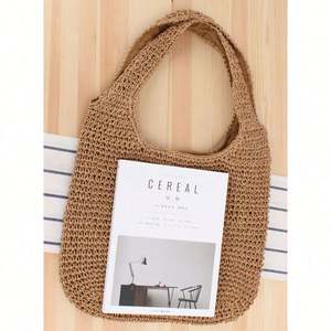 Bolso de Playa Tejido a Crochet Hecho a Mano, de Gran Capacidad, con Panel Solar USB, para Vacaciones en la Playa, Venta al Por Mayor - Product Image 4