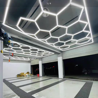 Lampes LED hexagonales en nid d'abeille 672W pour le detailing automobile - Éclairage portable pour bureau et atelier automobile, indice de protection IP55, intensité réglable, garantie de 3 ans
