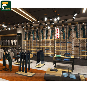 Custom Clothing Store Display Cabinet Garment Rack <b>Wall</b> Shelf Cashier Counter Boutique Lighting Fixture - Product Image 2