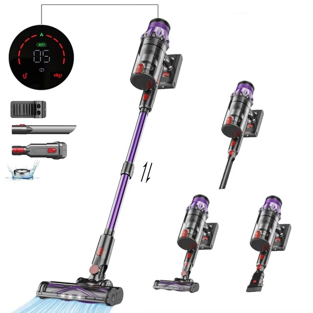 C10 Suction Cordless Vacuum Cleaner Lightweight Stick Bagless Handheld Carpet Cleaner Pet Hair Home OLED Display Hotel Garage