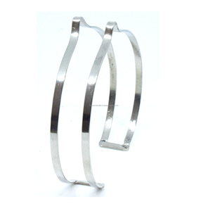 Homme กำไลข้อมือเงินสำหรับผู้หญิง,กำไลข้อมือทองเหลืองโลหะแบบกำหนดเองว่างเปล่ากำไลข้อมือมิตรภาพ - Product Image 6