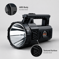 Projecteur LED XJ-9505 N-Light 50W 4000mAh avec batterie ABS, lampe torche portative, faisceau de 200-500m pour le camping, la randonnée, la pêche, la patrouille