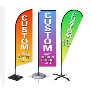 Drapeau de plage personnalisé en forme de goutte d'eau, imprimé par transfert thermique sur polyester, pour publicité extérieure, événements et promotion commerciale - Product Image 3