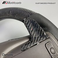 Volant intelligent en fibre de carbone véritable personnalisé avec palettes de changement de vitesse pour Chrysler 200, 200S, 300, 300C, 300S, Pacifica (2011-2015)