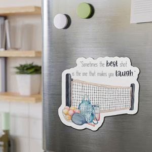 Aimant découpé Pickleball – Décoration sportive amusante, cadeau unique pour joueurs et entraîneurs, décoration maison et bureau, esprit d'équipe - Product Image 1