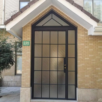 Porte battante française en acier, moderne, insonorisée, isolée, à double vitrage, pour usage extérieur/appartements, villas, commerce