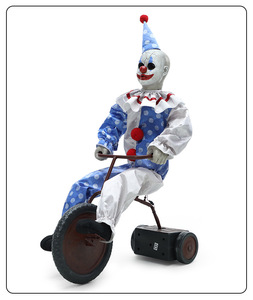 Décoration Animatronique de Scène Hantée : Clown Cycliste d'Halloween Électrique à Induction Lumineuse et Sonore, Joker Animé - Product Image 3