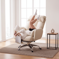 Fauteuil de bureau ergonomique pivotant de luxe en tissu blanc, confort moderne avec roulettes, offre spéciale pour bureau et salon SENSASI Z1217