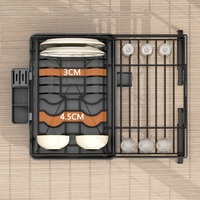 Étagère extensible de rangement unique pour évier de cuisine avec égouttoir 2 étages sèche-vaisselle égouttoir séchage étagère de rangement pour la cuisine