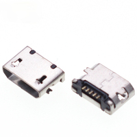 Conector Micro USB de 5 pines SMT, conector tipo B hembra, SMD DIP, conectores de carga USB
