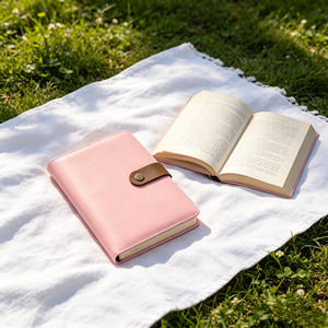Pink Pu Leather Hardcover <b>Diary</b> With Brown Strap Closure A5 Size - Product Image 6