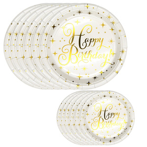 Platos, Vasos y Servilletas Desechables con Diseño de Puntos Dorados, Artículos para Fiestas de Cumpleaños, Juegos de Vajilla, Decoraciones para Fiestas - Product Image 6