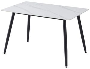 Muebles de Comedor de Estilo Moderno, Mesa con Patas de Metal, Mesa de Comedor con Tapa de Piedra Sinterizada para el Hogar - Product Image 1
