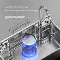 Meilleures ventes : Ensemble lave-tasses de cuisine moderne à affichage numérique avec design cascade en 2026.