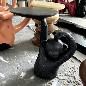 Mesa de centro moderna con diseño de hipopótamo, estatua de fibra de vidrio de mono, escultura de Pantera Rosa, mesa de centro de cristal con hipopótamo - Product Image 1