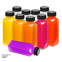Botol Jus Plastik Transparan 8oz 12oz 16oz Kosong, Dapat Digunakan Kembali, Dengan Tutup Anti Bongkar, Laris Terjual